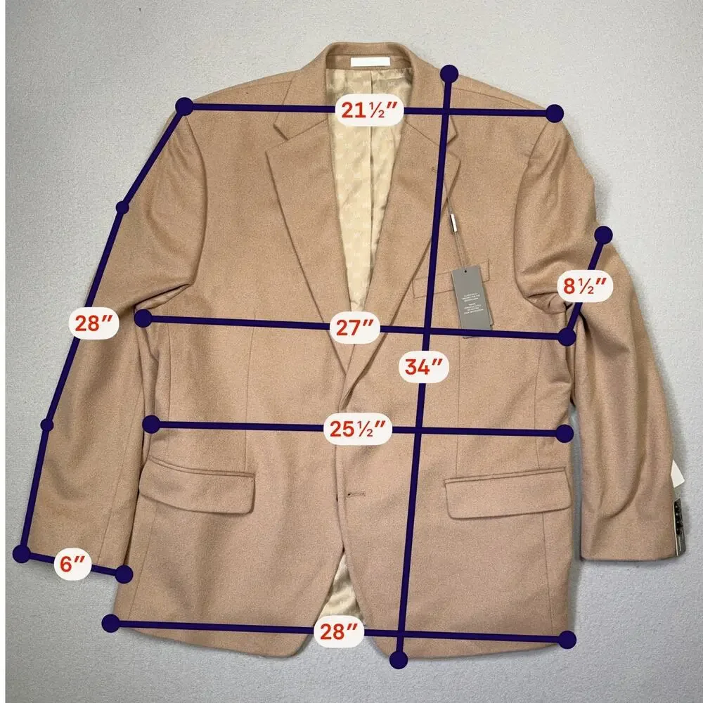 Michael Kors Men's Wool Cashmere Blend Lux Classic-Fit Sport Coat Camel 50L $395